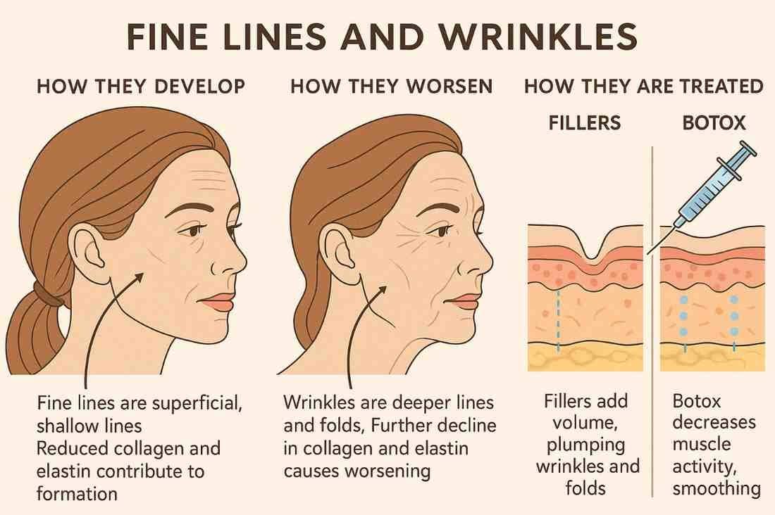 fine lines and wrinkles treatments diagram